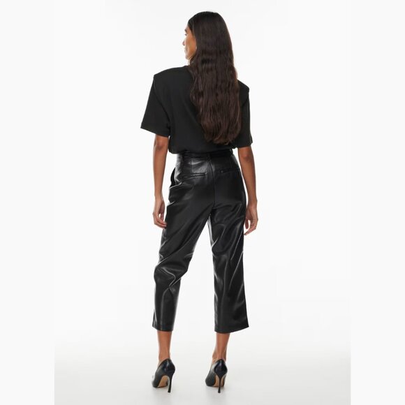 Aritzia Babaton Command Cropped Pant | Black Vegan Leather | Size 12/L - Picture 14 of 15